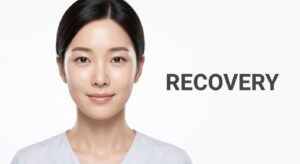 치료 후 회복된 건강한 피부와 평온한 표정의 모델