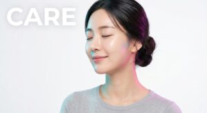 레이저 치료 후 건강한 피부를 가진 여성 모델